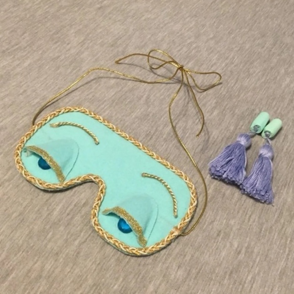 Handmade Breakfast At Tiffany’s Blue Sleep Mask